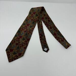 Metropolitan Museum of Art Silk Paisley Tie Burgundy Gold